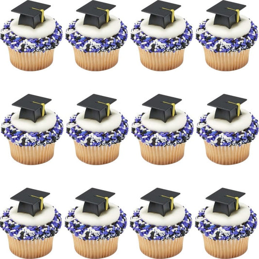 Graduation Cap Plastic Picks (Pack of 12)