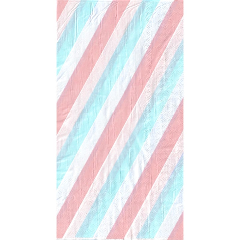 Pastel Blue and Pink Stripe Large Napkins / Serviettes (Pack of 20)