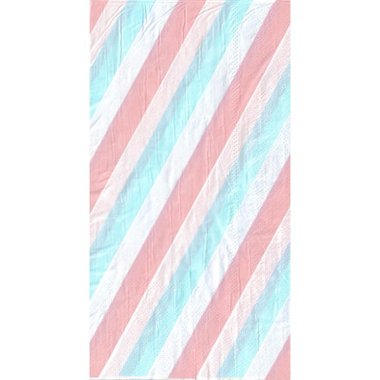 Pastel Blue and Pink Stripe Large Napkins / Serviettes (Pack of 20)