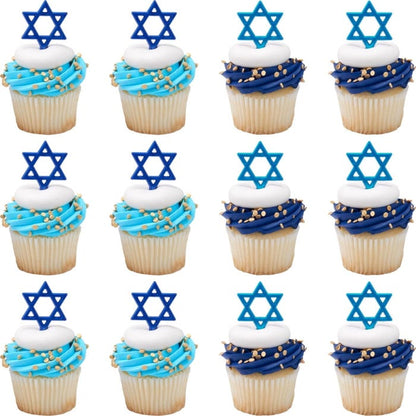 Blue Star of David Cupcake Picks (Pack of 12)