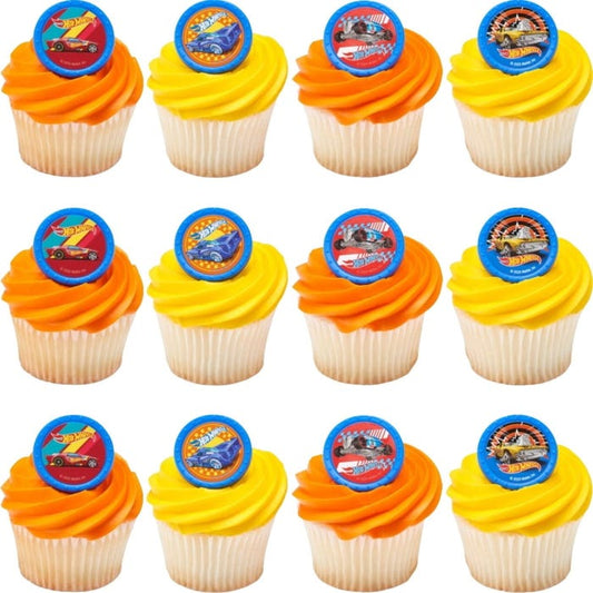 Hot Wheels Challenge Accepted Cupcake Rings (Pack of 12)