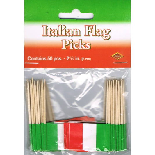 Italian Flag Picks (Pack of 50)