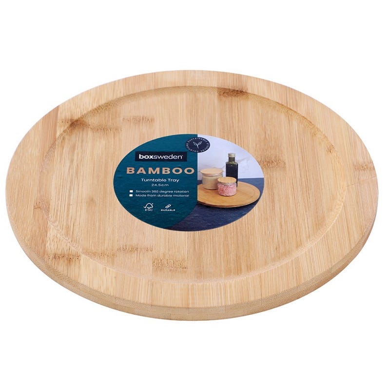 Boxsweden Bamboo Turntable Tray 24cm