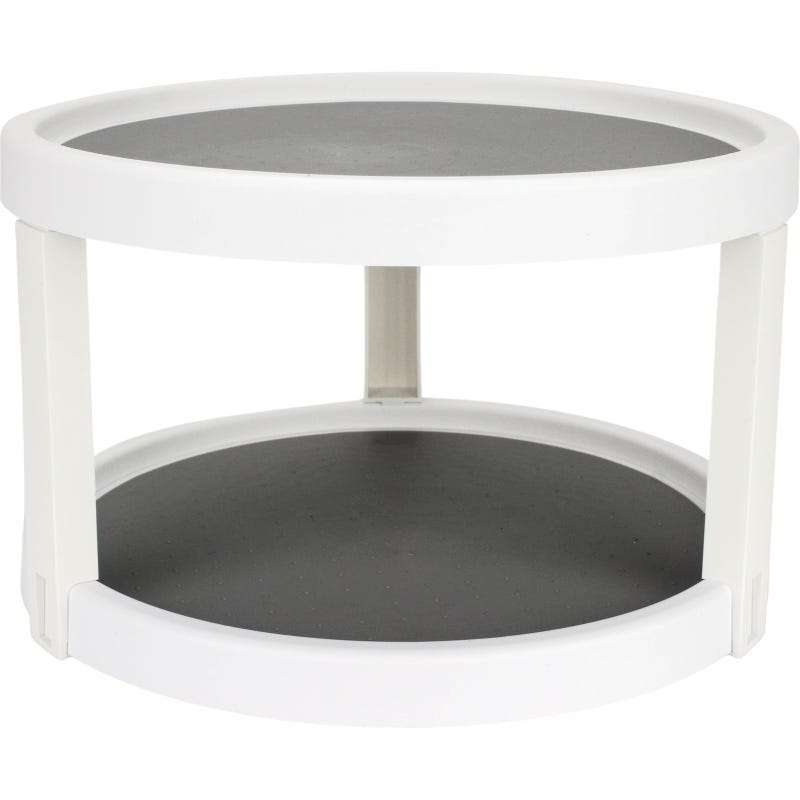 White 2 Tier Turntable Lazy Susan 25cm x 25cm