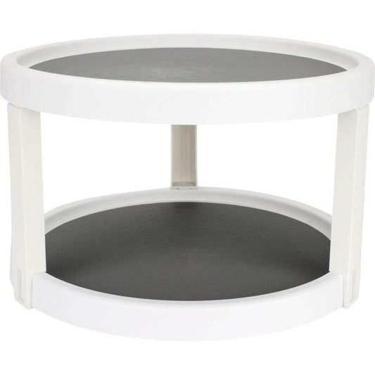 White 2 Tier Turntable Lazy Susan 25cm x 25cm