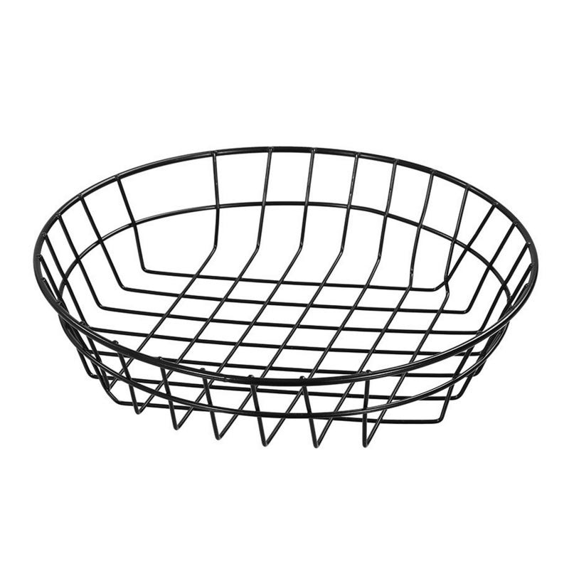 Boxsweden Round Black Wire Serving Basket 25cm x 5cm