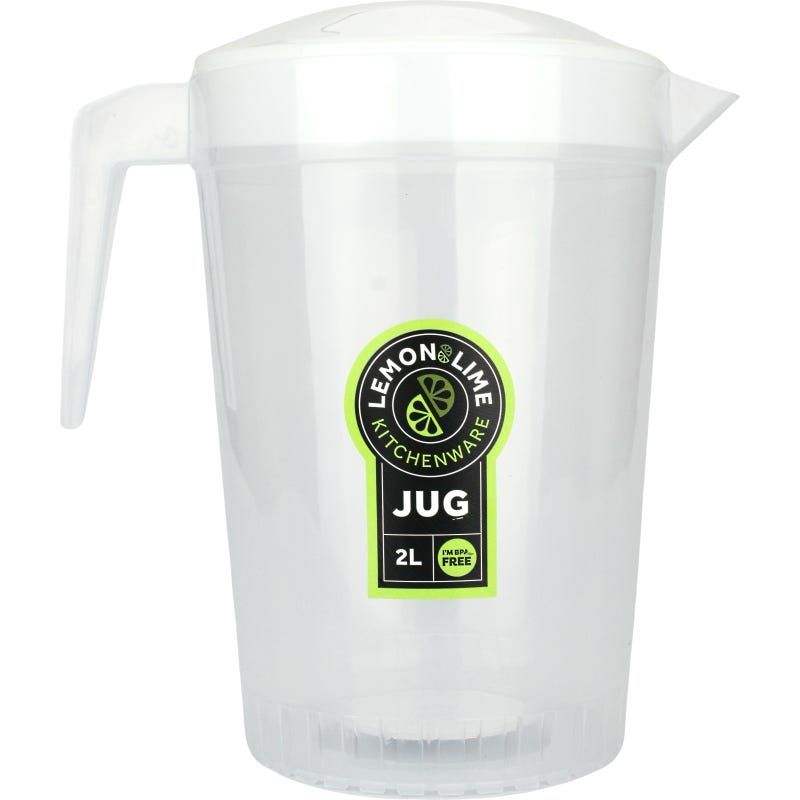 Clear Plastic Jug 2 Litre With Lid