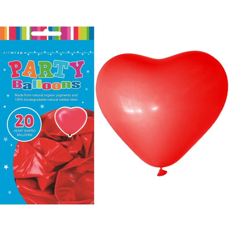 Heart Shaped Balloons (Pack of 20)