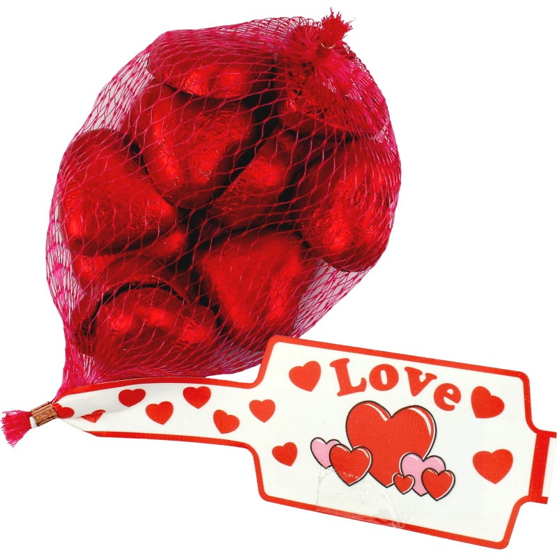 Red Chocolate Hearts (77g Bag)