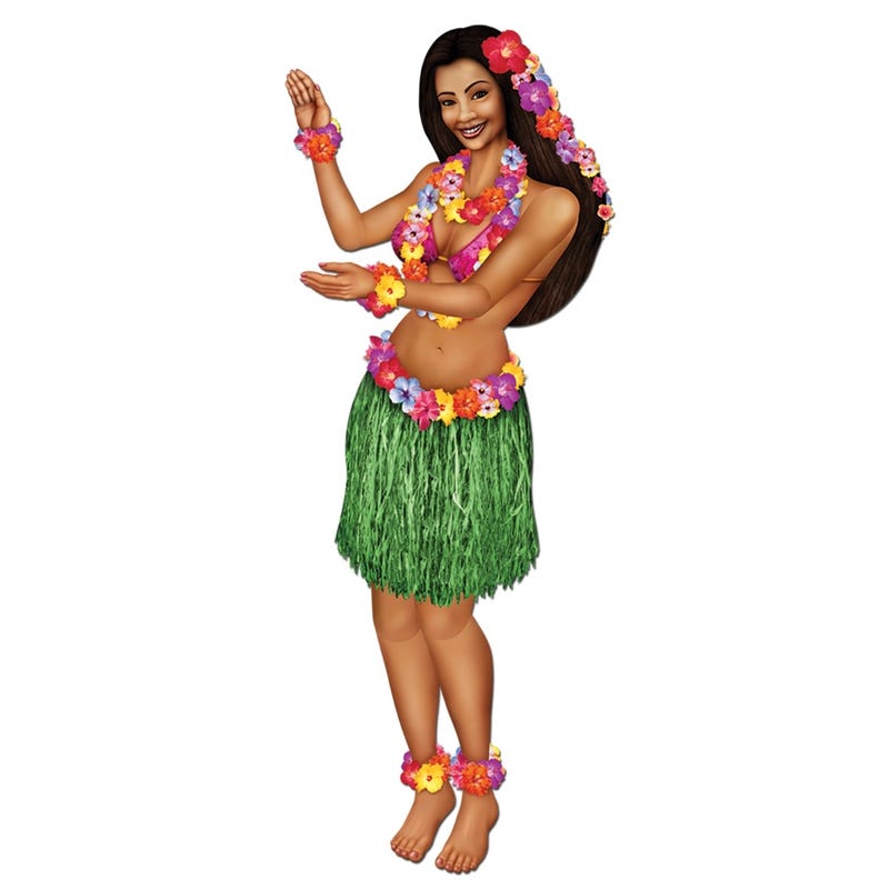 Medium Hula Girl Cardboard Cutout 97cm