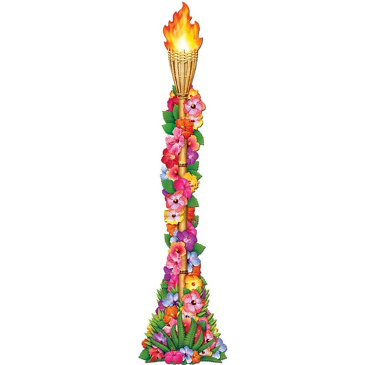 Floral Tiki Torch Cardboard Cutout 1.2m