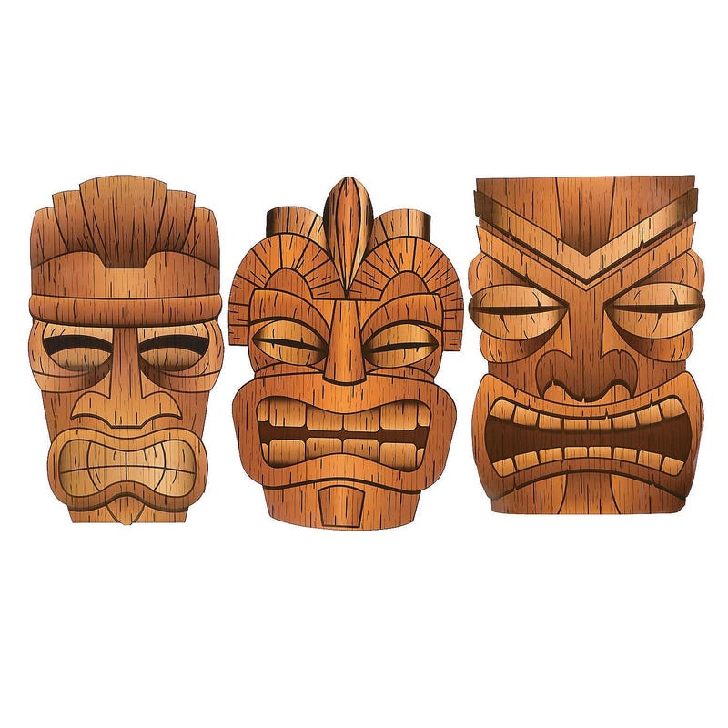 Jumbo Tiki Cutouts (Pack of 3)