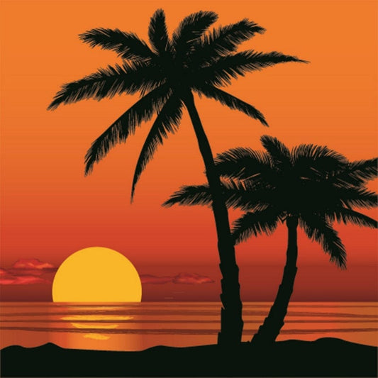 Island Sunset Large Fabric Wall Backdrop