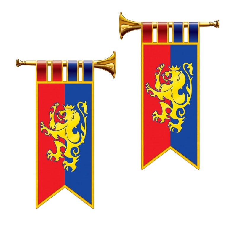 Medieval Herald Trumpet Cutouts 44cm (Pack of 2)