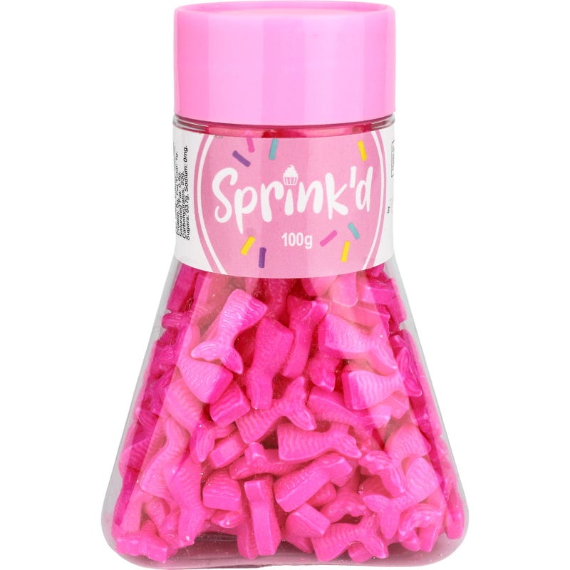 Sprink'd Pink Mermaid Tail Edible Cupcake Decorations 100g