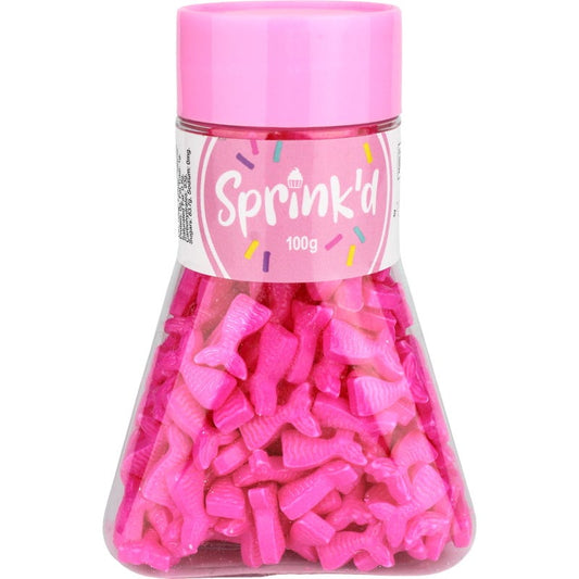 Sprink'd Pink Mermaid Tail Edible Cupcake Decorations 100g