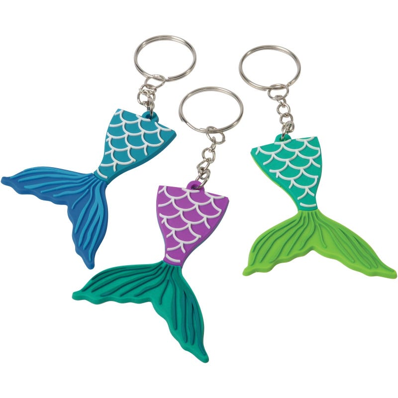 Mermaid Tail Keyrings (Pack of 12)