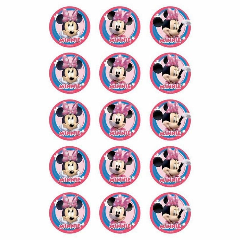 Minnie Mouse Edible Cupcake Decorations (Pack of 15)