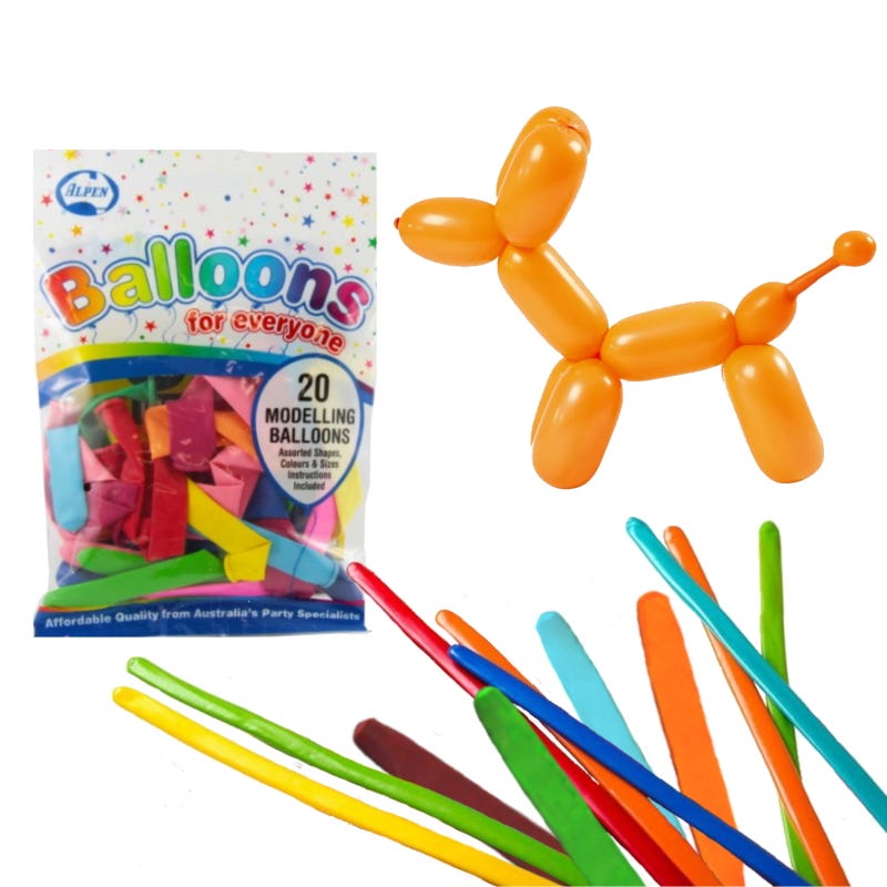 Coloured Modelling Balloons (Pack of 20)