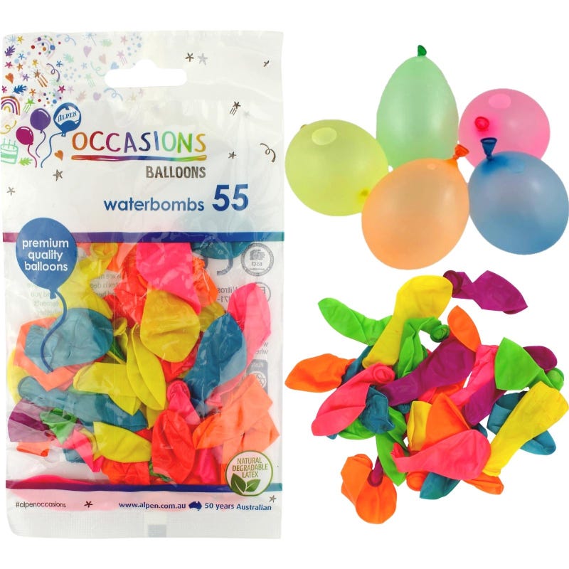 Neon Water Bomb Balloons (Pack of 55)