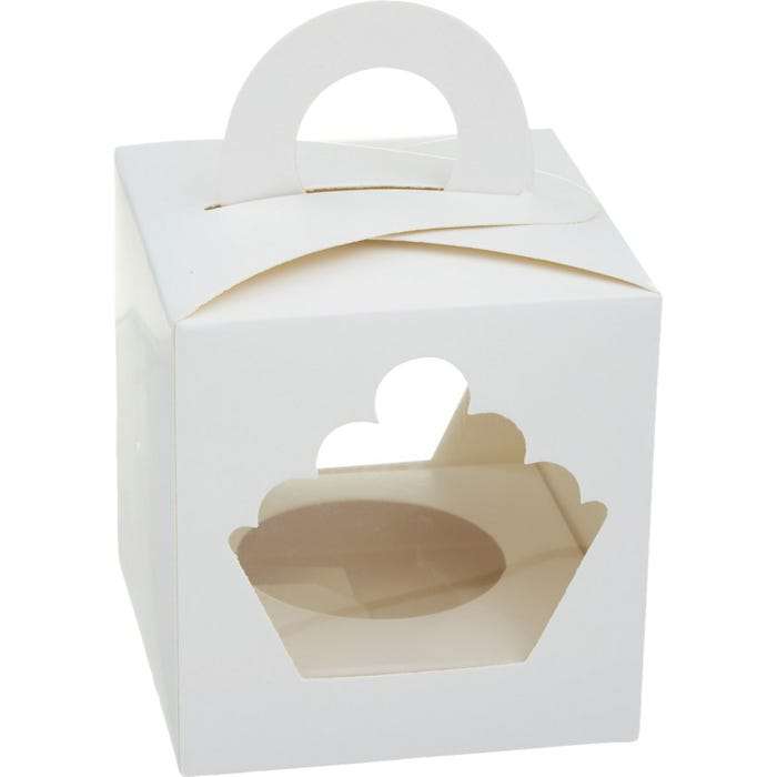 White Cupcake Box with Window 9.8cm