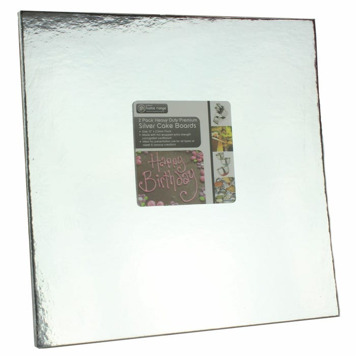 Square Silver Cake Boards (Pack of 2)