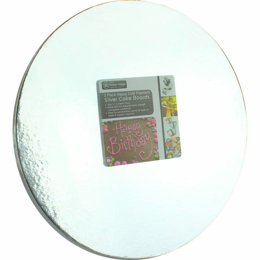 Round Silver Cake Boards (Pack of 2)