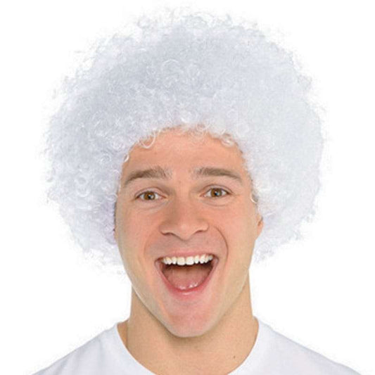 White Curly Afro Wig