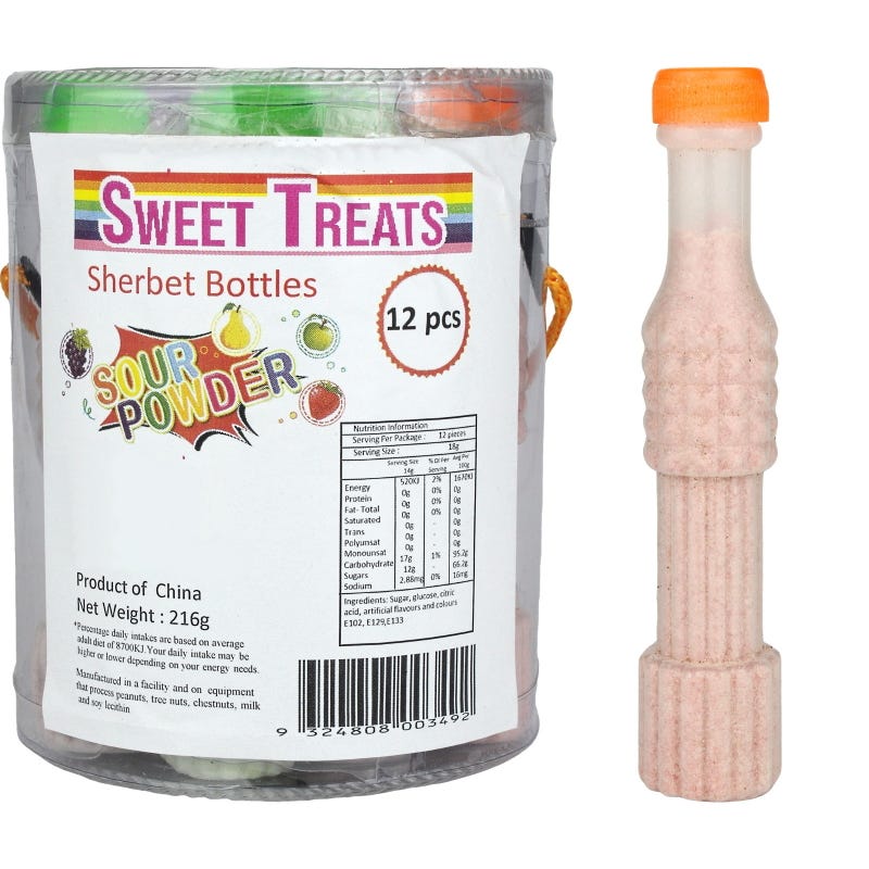 Sour Sherbet Bottles (Pack of 12)