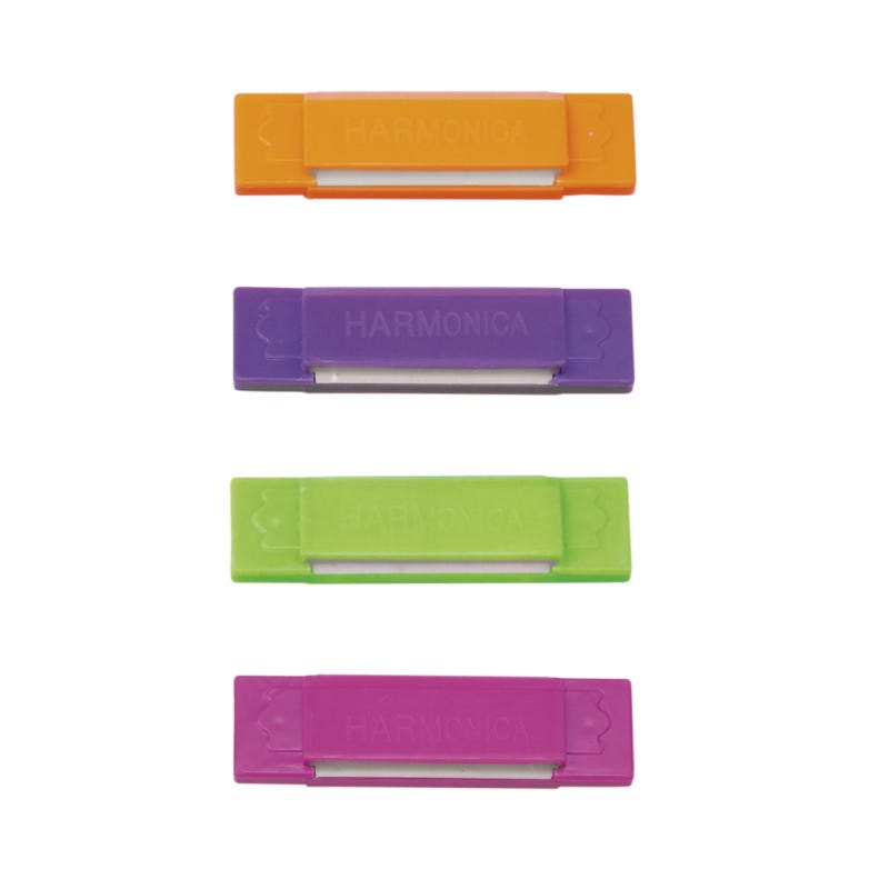 Neon Harmonicas (Pack of 4)