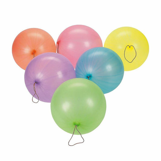 Coloured Punch Ball Balloons (Pack of 12)