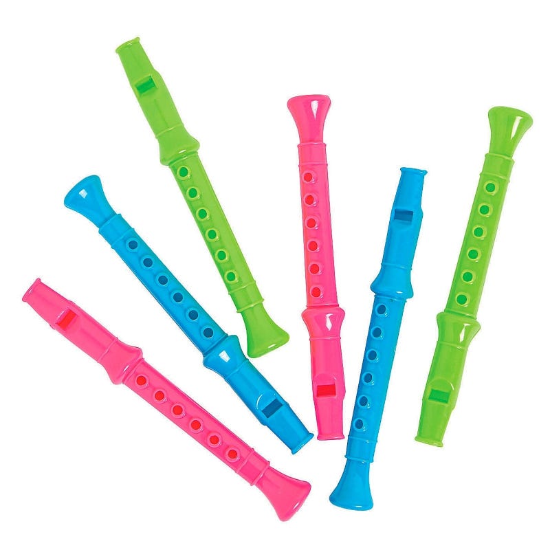 Neon Plastic Flutes (Pack of 6)