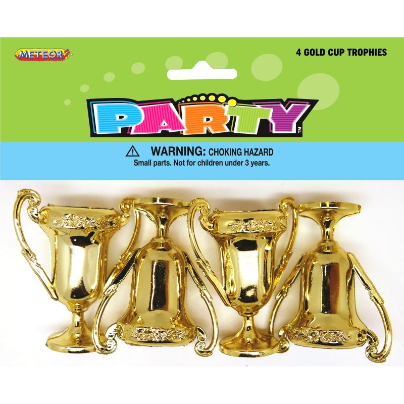 Mini 6cm Gold Cup Trophies (Pack of 4)