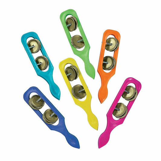 Mini Coloured Tambourine Sticks (Pack of 12)