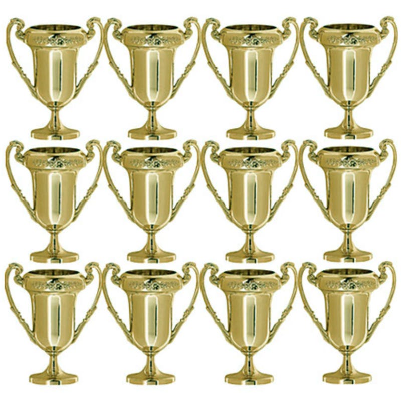 Mini 6cm Gold Cup Trophies (Pack of 12)