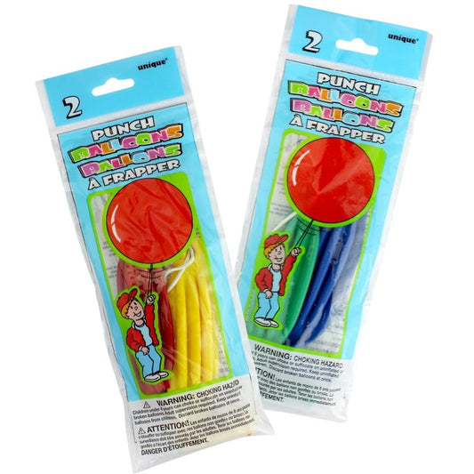 Coloured Punch Ball Balloons (Pack of 2)