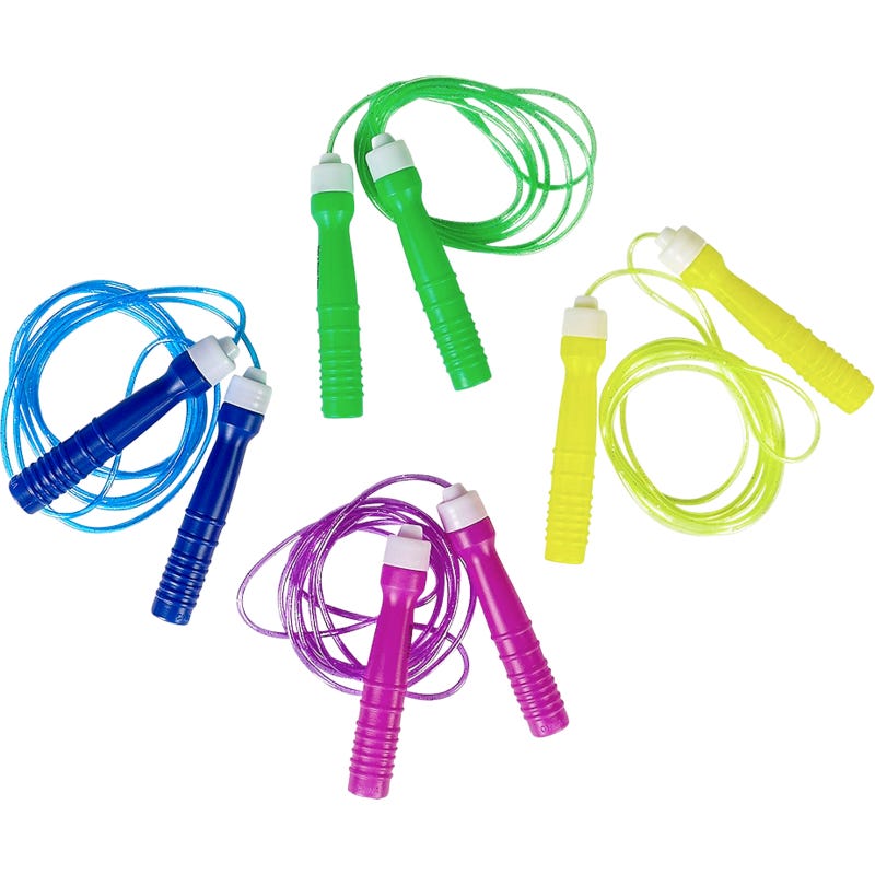 Neon Glitter Skipping Ropes (Pack of 12)