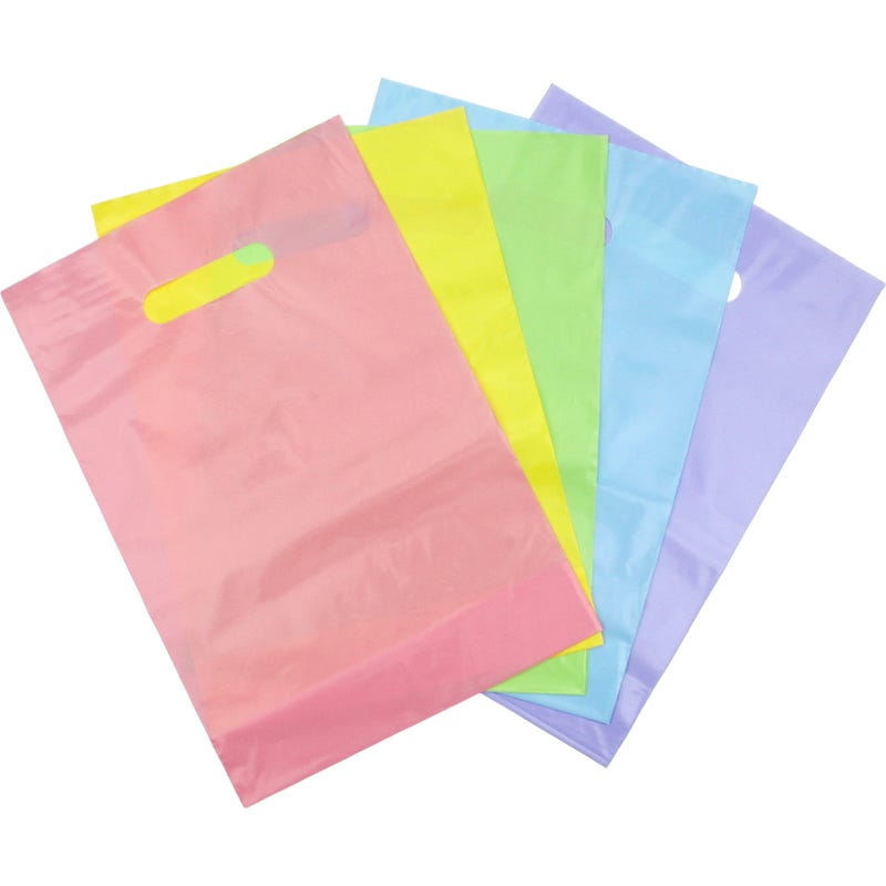 Pastel Plastic Treat Bags 30cm (Pack of 50)