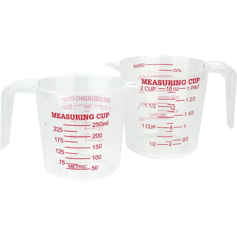 Plastic Measuring Cups (Set of 2)