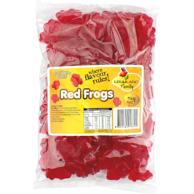 Red Frog Lollies (1kg)