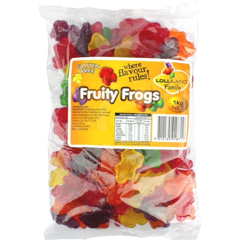 Fruity Frog Lollies (1kg)