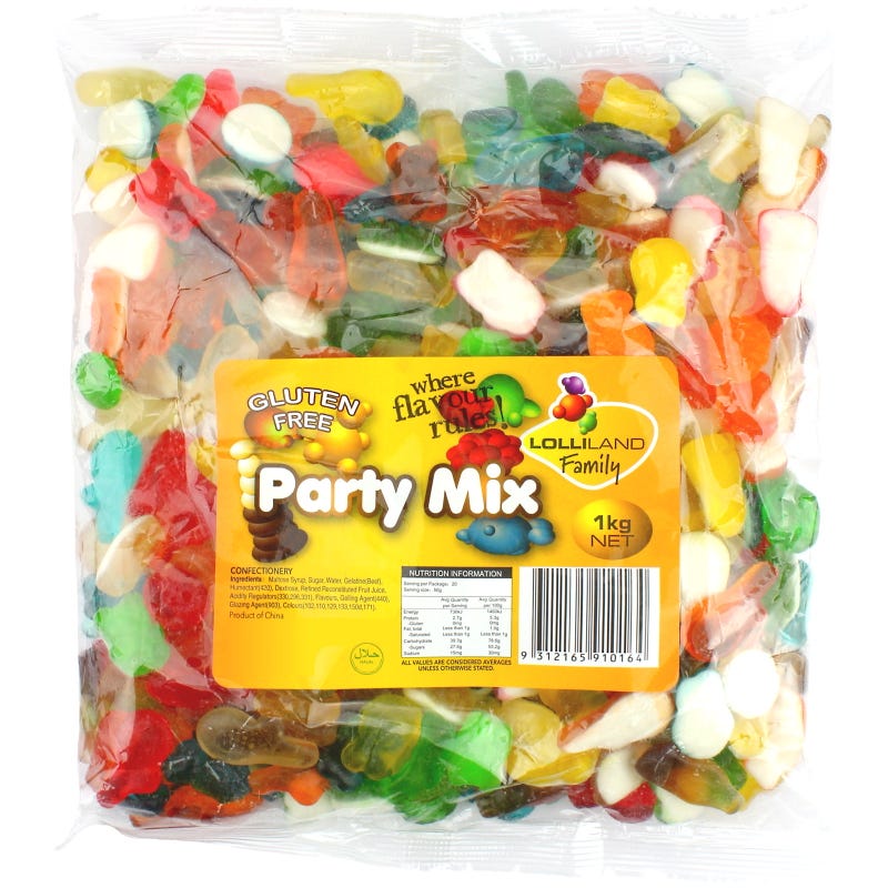 Gummi Party Mix Lollies (1kg)