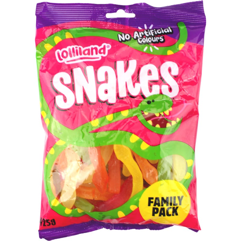 Mixed Snake Lollies (425g)