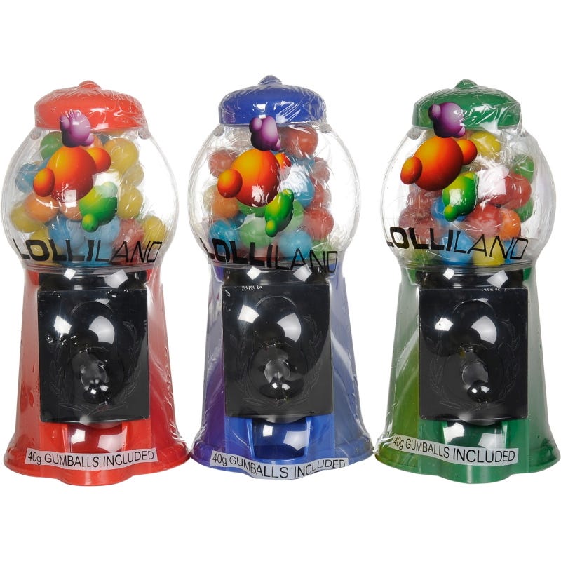 Coloured Mini Gumball Machine 13cm