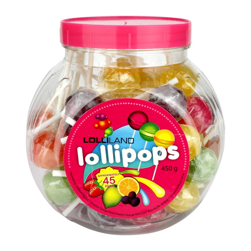 Coloured Lollipops (450g Jar)