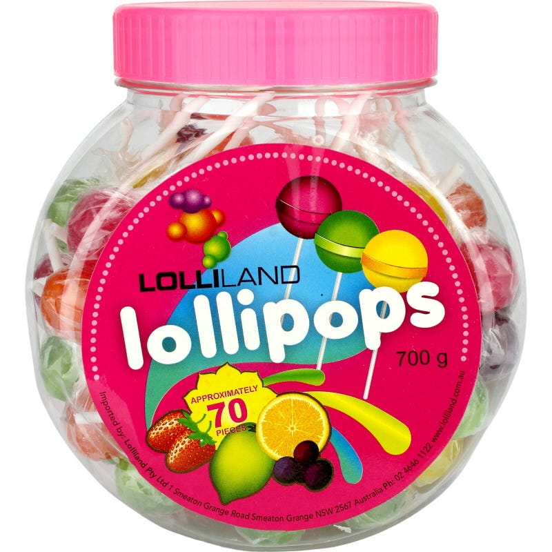 Coloured Lollipops (700g Jar)