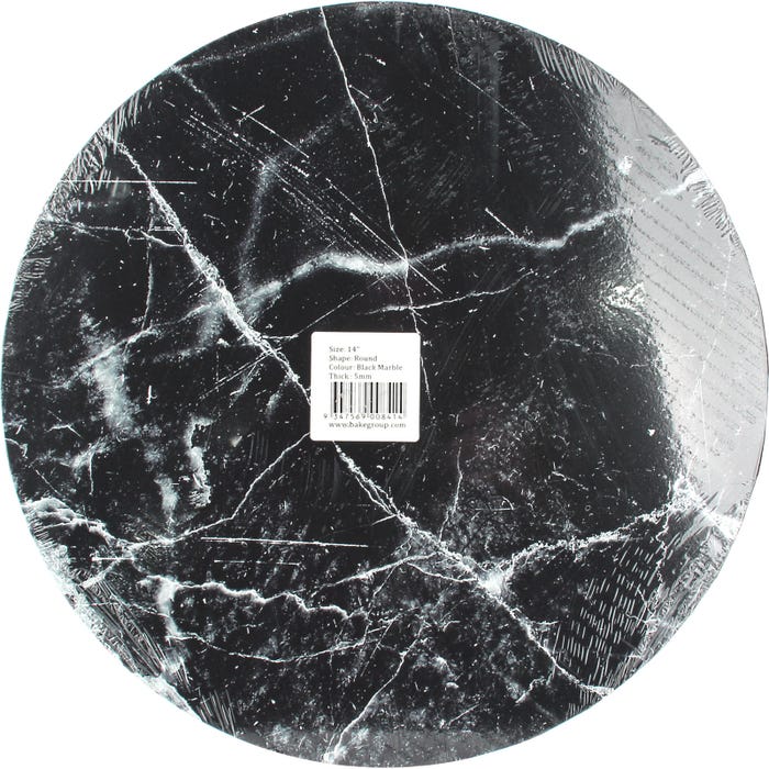 Black Marble Print Decorative Round Board 35cm