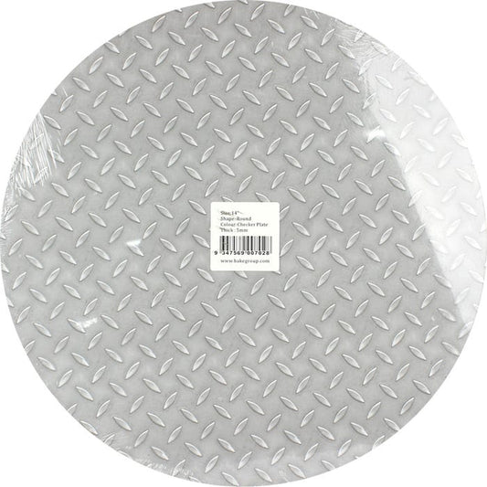 Checker Plate Print Decorative Round Board 35cm