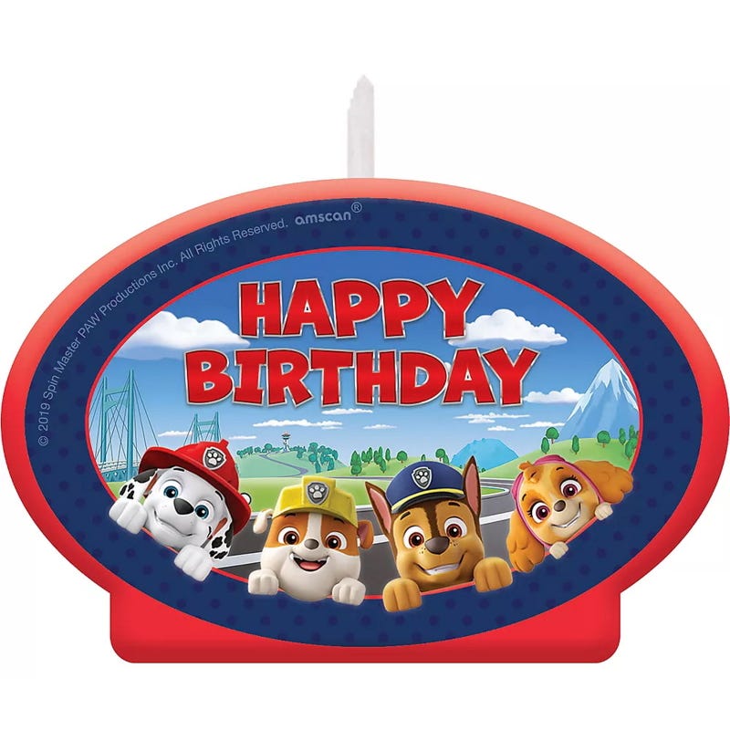 Paw Patrol Happy Birthday Candle