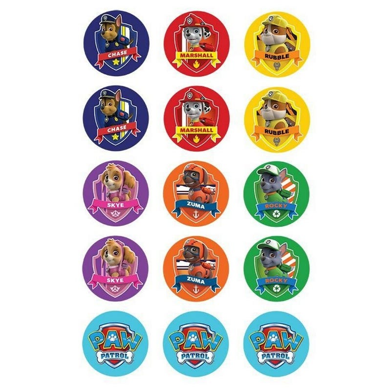 Paw Patrol Edible Cupcake Decorations (Pack of 15)